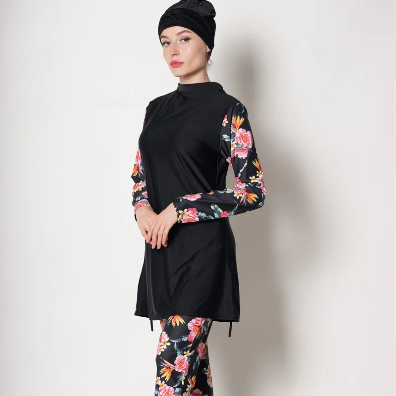 

Ladies' Swimwear Modest Swimwear Muslim Swimming Clothes Muslim Swimsuit NewWomen Plus Size Floral Muslim Swimwear Hijab Muslima