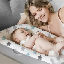 Переносная детская кровать, парные детские кроватки 80*45 см, мягкая хлопковая детская кроватка для путешествий, 6 цветов, кровать для новорожденных