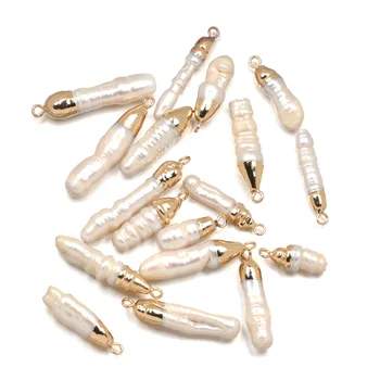 

5Pcs Long White Natural Freshwater Pearl Pendants Making For Jewelry DIY Necklaces Temperament Accessories 7x22-8x35mm