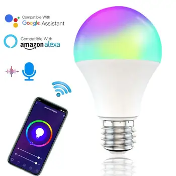 

Smart Wifi Bulb Dimming Light Bulb 9W RGBCW Smart Light Bulb Voice Control Work With Alexa Google Home Dropshipping