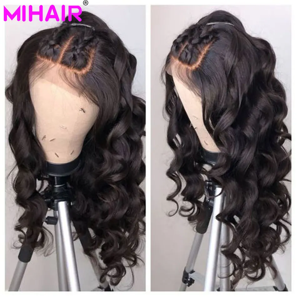 

Lace Front Human Hair Wigs Pre Plucked 13x4 Peruvian Loose Wave Wigs With Baby Hair For Black Women Remy Extensions