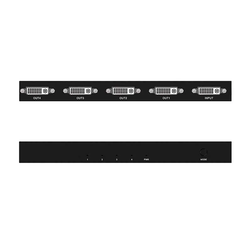 1x2/1x4 Port DVI Splitter 1 in 2 Out/ 1 in 4 Out Split Video Signal to 2 /4 Displays with eu or us or uk au power adapter