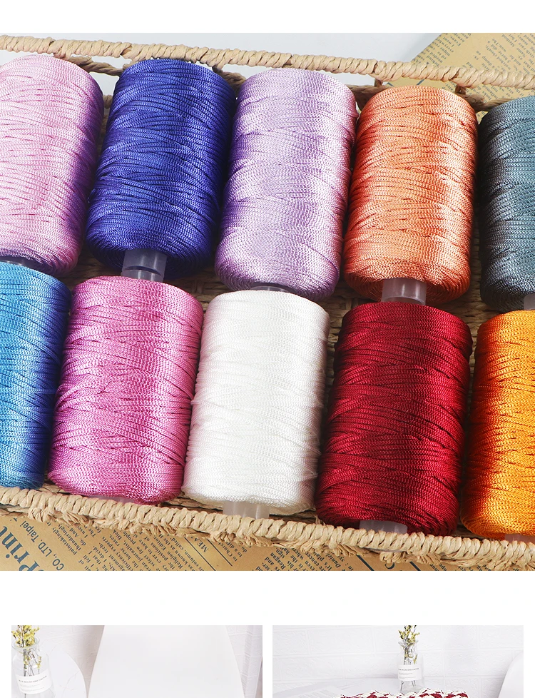 2.5MM Crochet Yarn Summer Ice Rope for Hand Crocheting Hat Fashion Light Viscose Thread 2