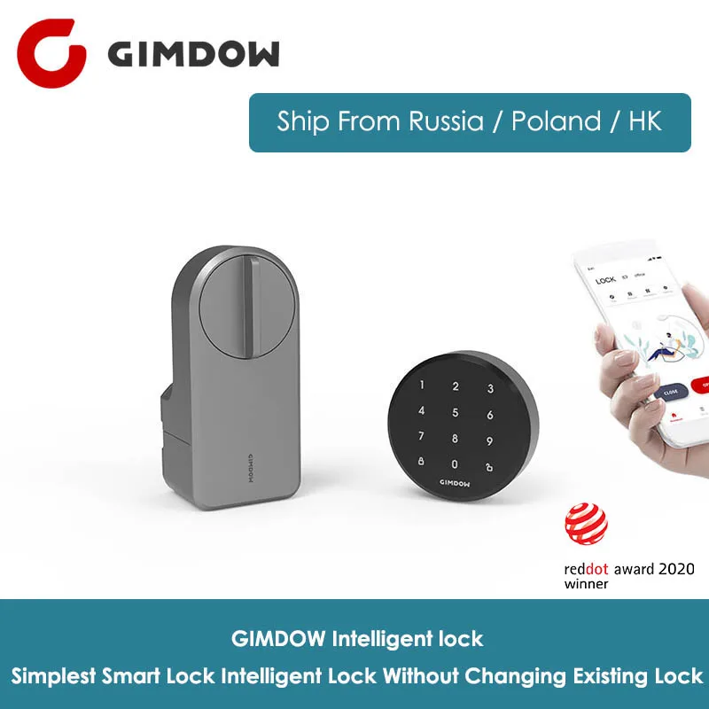 Умный дверной замок GIMDOW цифровой Замок с Bluetooth без изменения имеющийся