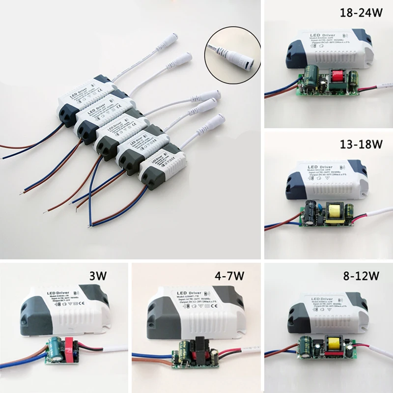 3~ 24 W Led 12~ 28v к Ac90~ 265v адаптер питания для светодиодных ламп