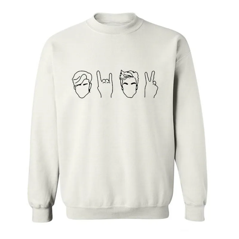 Dolan Твин толстовки для мужчин и женщин уличная хип хоп осень зима длинный рукав флис Толстовка свитер джемпер пуловер спортивный костюм - Цвет: White