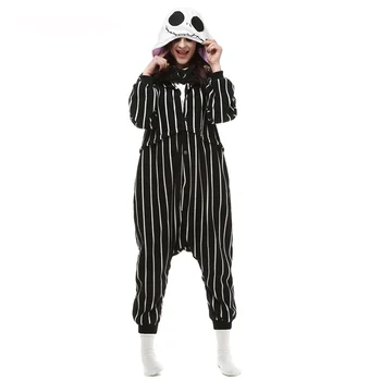 

Large XXL Jack Kigurumi Onesies For Adults Skull Women Pajamas Sleepwear Halloween One-Piece Pijamas Jumpsuit Cosplay Costume