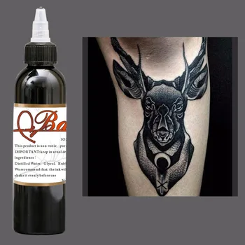 

1 Bottle 4oz Tattoo Ink Pigment Kits Body Arts 120ml black Professinal Beauty permanent eyebrows Lips Makesup Paints Accesories