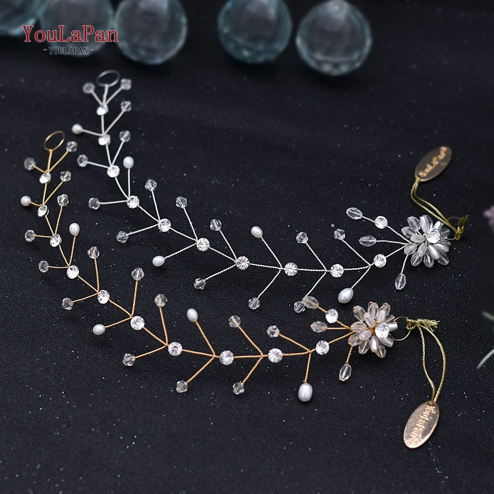 TOPQUEEN Wedding Hair Vine Bridal Hair Accessories Headpieces Diamond and Crystal Clips Comb Pearl Bride Jewelry