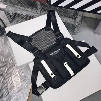 

Men Women Fashion Chest Rig Bag Reflective Vest Functional Harness Front Chest Bag Waist Pouch Backpack Hip Hop Bag