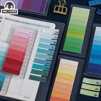 

Mr.Paper15pcs 6 Designs Various Solid color Sticky Memo Pads+Ruler Diary Creative Stationery Self-Stick Notes Office Supplies