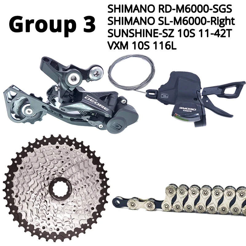 Shiman Deore M6000 10 скоростей s Groupset MTB велосипедные переключатели HG500 кассетные HG54 KMC X10
