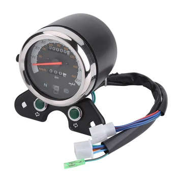

Universal Motorcycle Dual Speeeter with Cable, Speed Pointer, Mileage Gear Headlight Display, Turn Signal Indicators