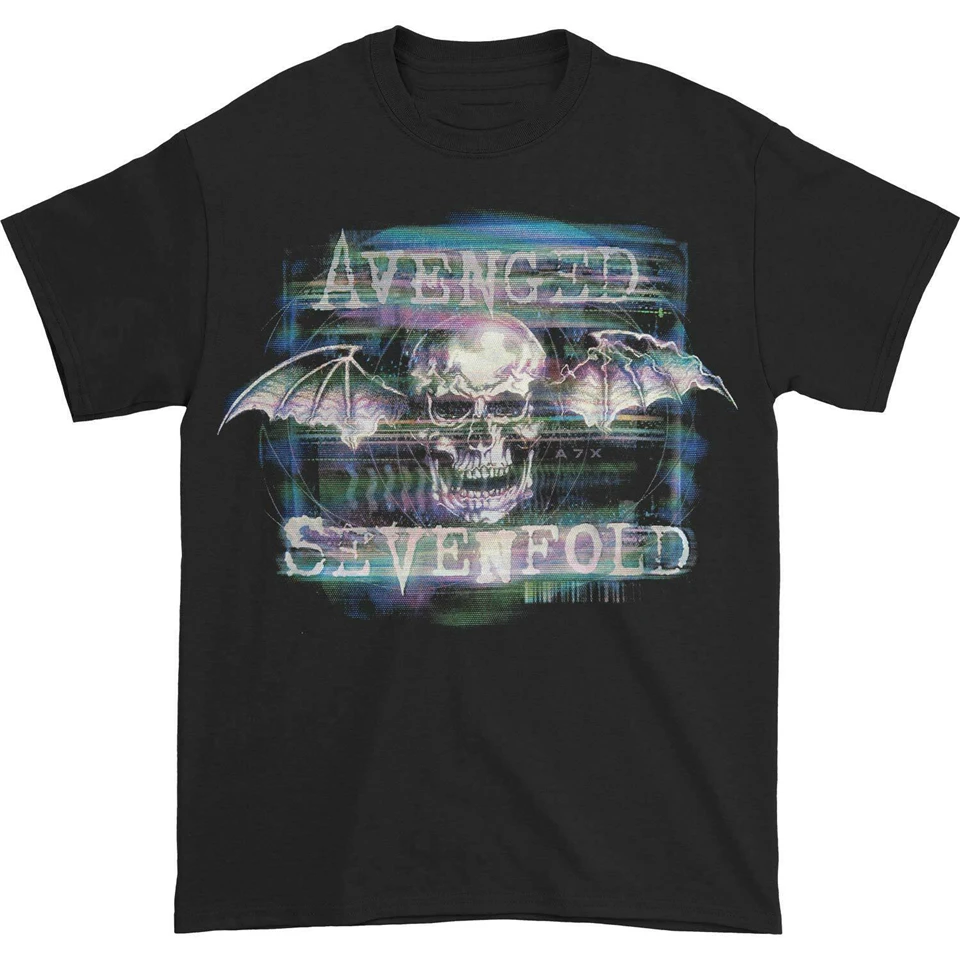 Avenged Sevenfold Men'S A7X статическая футболка Deathbat черная Harajuku | Мужская одежда