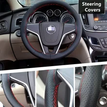 1 шт. Оплетка на руль чехол рулевого колеса автомобиля с иглами и резьбой искусственная кожа диаметр 38 см рулевая крышка