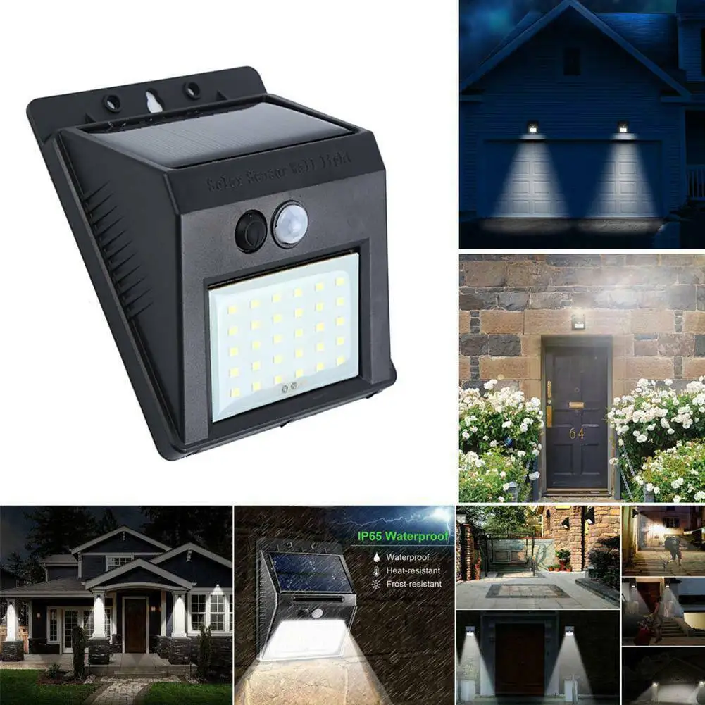 

Honhill 30LED Human Body Induction Solar Power Light Detachable Human Body Infrared Induction Wall Lamp Garden Light Waterproof