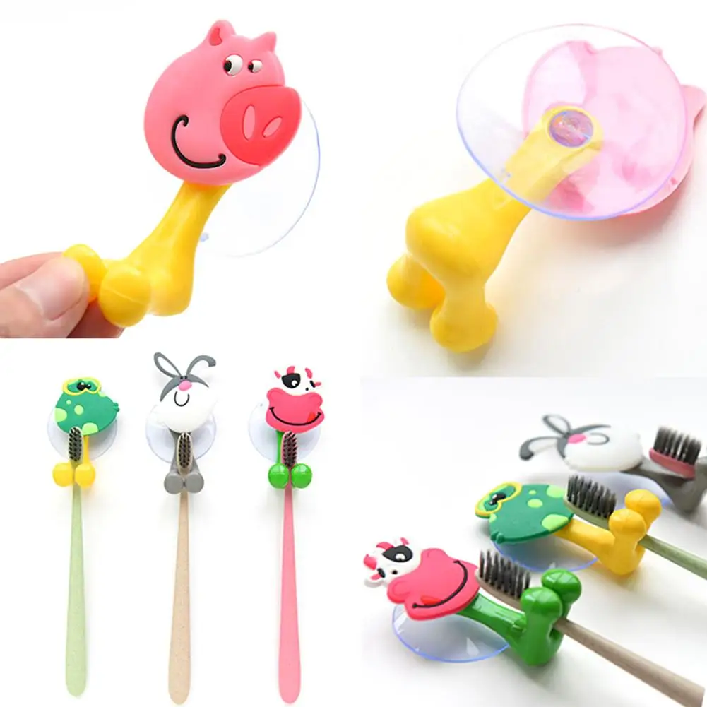 

Baby Care Cute Cartoon Animal Shape Holder Sucker Suction Hooks Set Hanging Baby Toothbrush Holder Towels Etc
