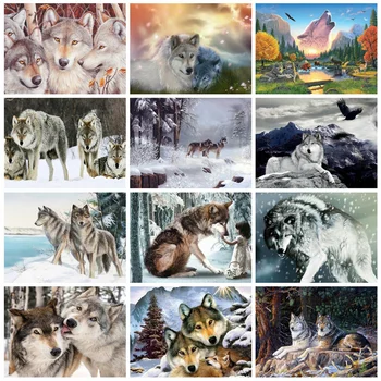 

Huacan 5d Diamond Painting New Arrivals Animal Decorations For Home Mosaic Wolf Diamond Art Handmade Gift
