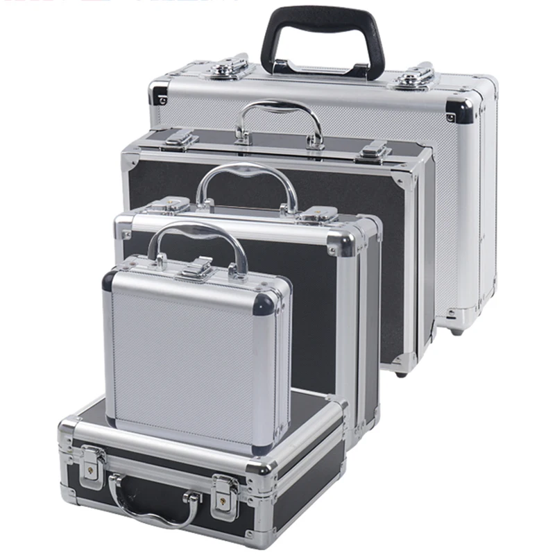 Draagbare Aluminium Gereedschapskist Veiligheid Apparatuur Toolbox Instrument Box Storage Case Koffer Slagvast Case Met Spons|Gereedschapskisten| -
