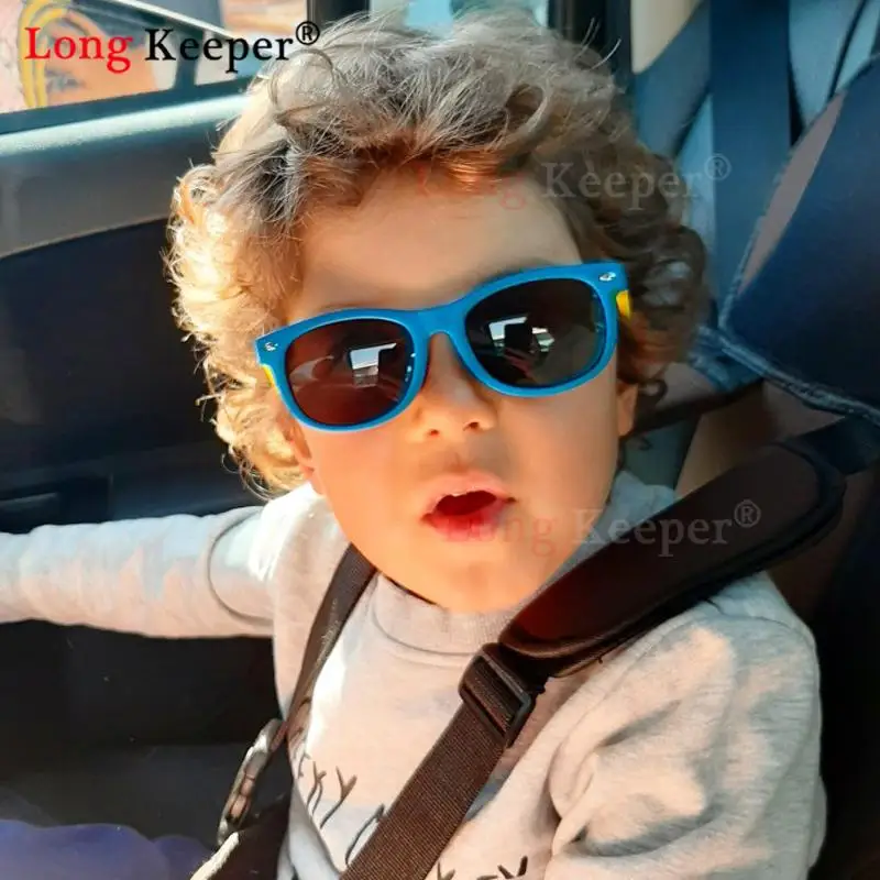 Kids Sunglasses LongKeeper TR90 Kids Polarized Sunglasses Boys Girls Baby Infant Sun Glasses Silicone Safety UV400 Eyewear Child Shades Gafas
