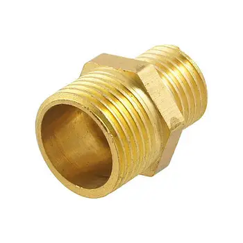 

Brass 3/8" PT to 1/4" PT Male Hex Nipple Reducing Connector Fitting