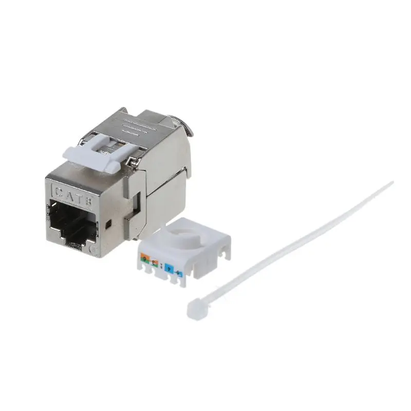 1Pc RJ45 Keystone Cat6 Cat6A Shielded FTP Zinc Alloy Module Keystone Jack Network Connector Adapter