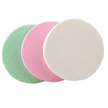 20 шт удаляющая губка для влажной и сухой кожи, круглая основа для ухода за лицом, пудра, спонж, инструмент, косметика, натуральный, гладкий, мягкий макияж, случайный цвет
