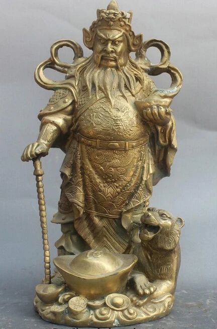 927 +++ 12 &quotКитайский народный латунный Mammon для денег богатства God Tiger статуя