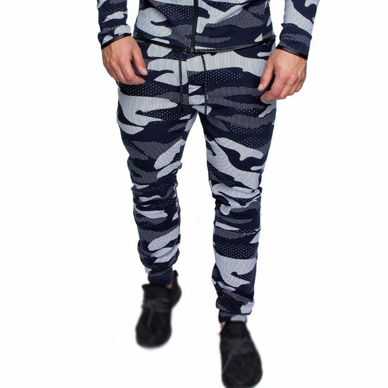 Men military ankle-length pants Elastic Waist Middle Waist Zip Casual Pants Trousers Plus Size Camouflage Sports Fitness