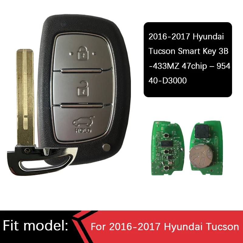 Оригинальный 3-кнопочный чип CN020067 433MZ 47 2016-2017 Hyundai Tucson Smart Key FCCID 95440-D3000 | Автомобили и