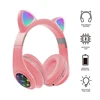 Auriculares con diseño de gato, inalámbricos por Bluetooth, auriculares estéreo Muisc con micrófono para niños e hijas ► Foto 3/6