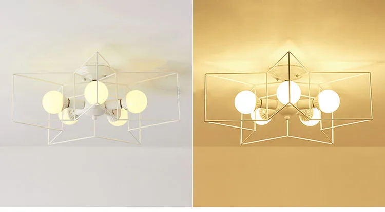 Современный потолочный светильник с золотой пентаграммой, светодиодный Железный потолочный светильник для спальни, гостиной, прихожей, коридора, металлический потолочный светильник