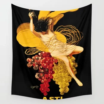 

Vintage Poster Asti Cinza Tapestry Black Wall Hanging Tapestries Dorm Wall Art Home Decor Traveling Camping Beach Towel Yoga Mat
