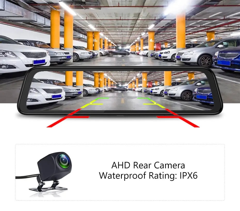 Новейшая 12 дюймов Android 8 1 Автомобильная DVR камера GPS Navi умное зеркало двойной 1080p