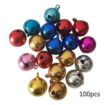 

100Pcs 20mm Copper Colorful Jingle Bells for Christmas Party Pendants Decoration Q0KE