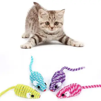 

TWISTER.CK Funny Cat Stretch Line Mouse Shaped Interactive Toy for Pet Exercise Accessories Random Color Cats Toys Supply 13.5cm