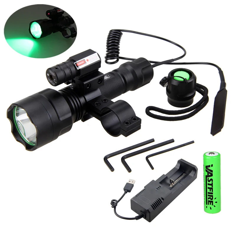 Hunting Rifle Airsoft Gun Light LED tactical flashlight+Laser Dot Sight