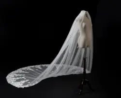 Luxury Wedding Veil 5 Meters Long Bridal Veils Flowers One-layer Ivory White Bride Wedding 2020