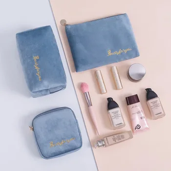 

4pcs/set women Makeup ziplock storage Bag Travel Female Cosmetic Beach Wash Toiletry Sanitary Pad Pouch Home Organizer Supplies