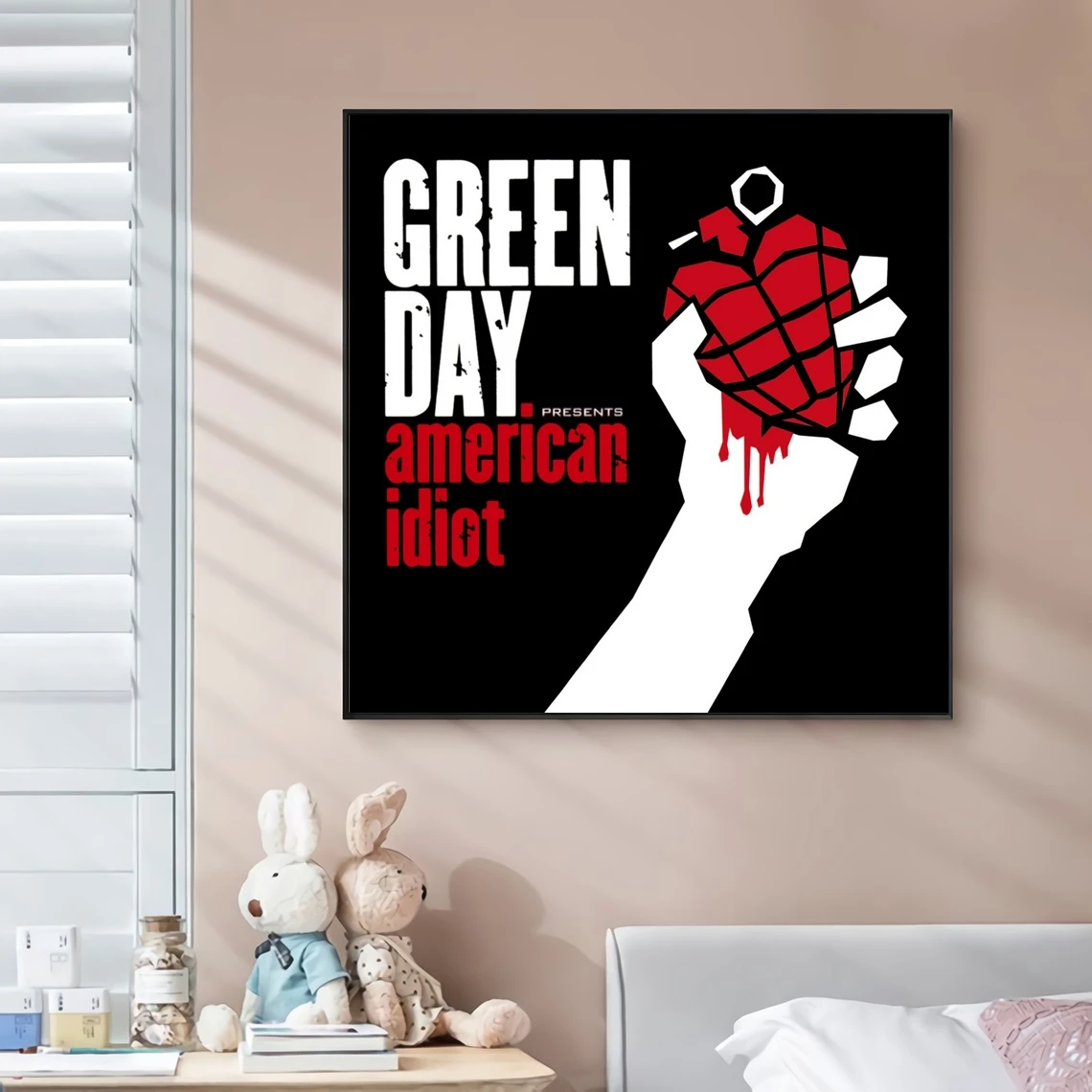 Green Day American )Music Album Cover Canvas Poster Rap Star Pop Rock Singer Pittura Murale Decorazione Artistica (Senza Cornice)