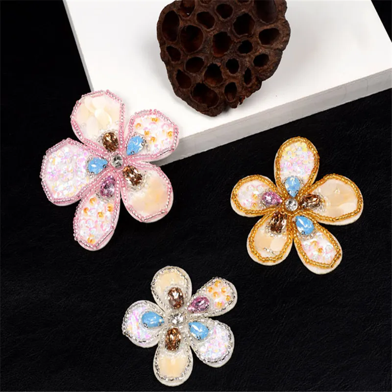 Maxsin 3 шт./лот высококачественные тканевые наклейки ручной работы с бусинами и