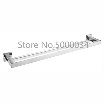 

Rectangular 304 Stainless Steel Double Towel Rack Bathroom Accessory