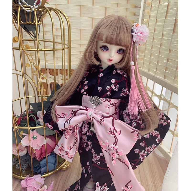 Кукла Одежда BJD кимоно 2 цвета розовый черный цвет для 1/6 1/4 1/3 BJD кукла аксессуары bjd Одежда Костюм Халат