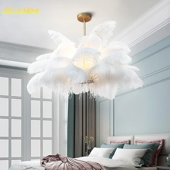 

Nordic Feather Lamps Pendant Hanging Lamps Living Room Bedroom Hotel Decor Modern Pendant Lights Lighting Kitchen Pendant Lamp