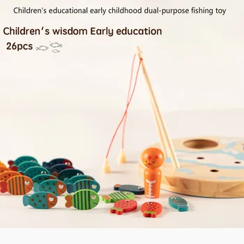 

Kids Wooden Fishing Toys Early Educational Toys for Children Fish Game Touches Fish Early Childhood Education Toys