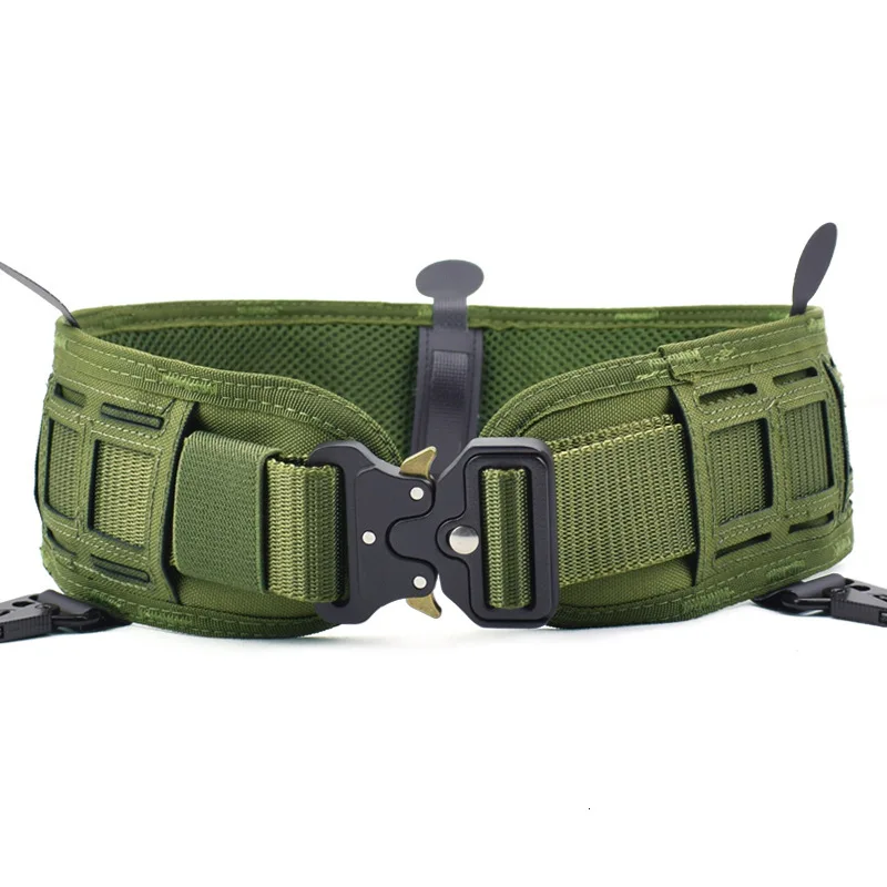 Airsoft molle ремень Военный нейлоновый Тактический поясной ремень спортивный боевой армейский боевой пояс широкие пояса для мужчин пояс+ тактический ремень - Цвет: Girdle-belt Green