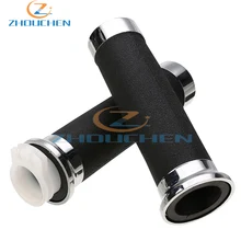 Мотоцикл pdrts 1 пара 25 мм мотоциклетные ручки черные и Серебристые резиновые пластиковые ручки для H-arley Yamaha