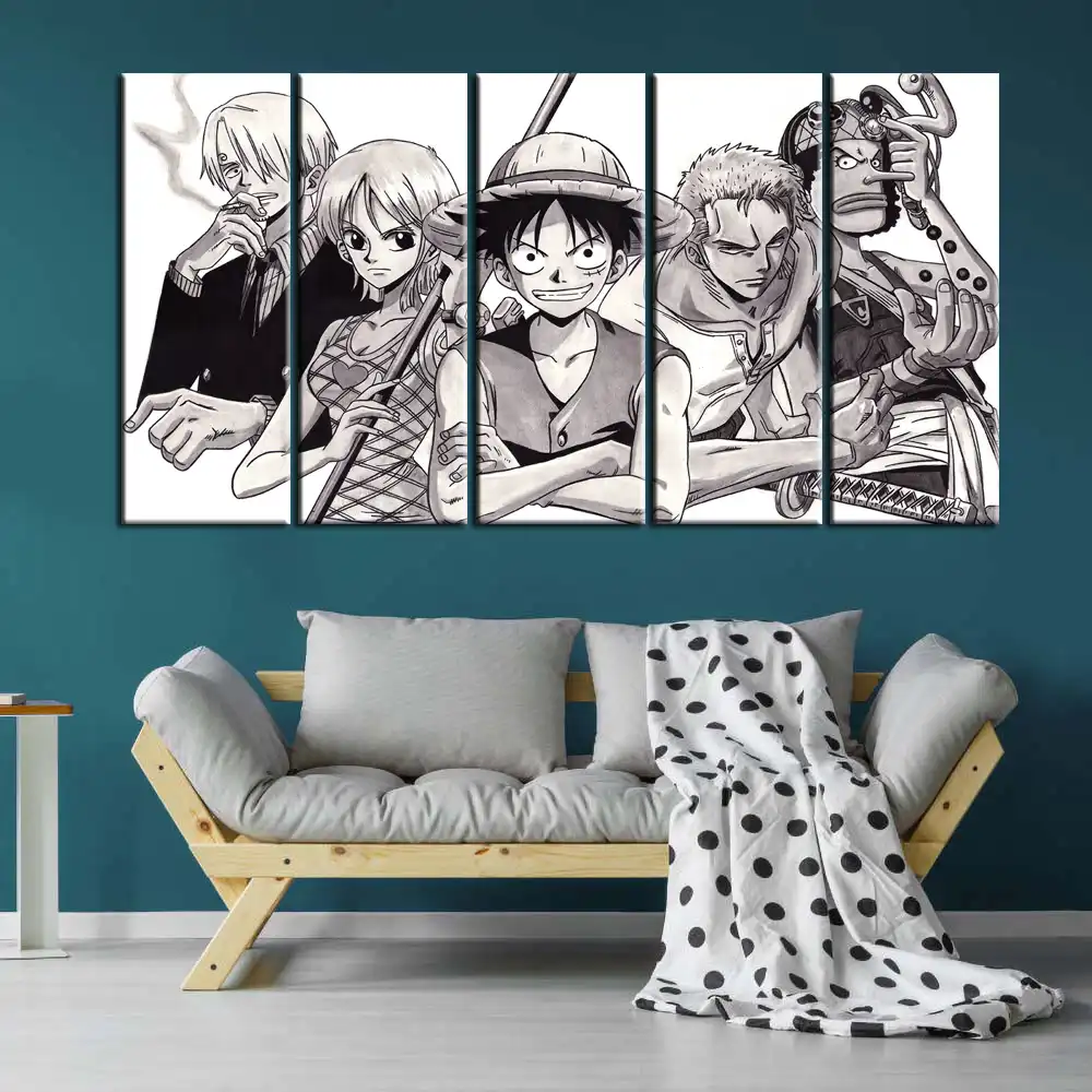 ワンピースアニメ絵画ルフィサンジゾロキャンバスアートワーク壁カバーのhd壁紙家の装飾壁のステッカーソファの背景の装飾 絵画 書道 Aliexpress