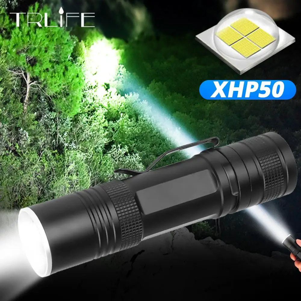 Super Powerful LED Flashlight XHP50 Zoomable Tactical Torch Rechargeable Waterproof Lamp Ultra Bright Lantern by 26650 battery | Лампы и