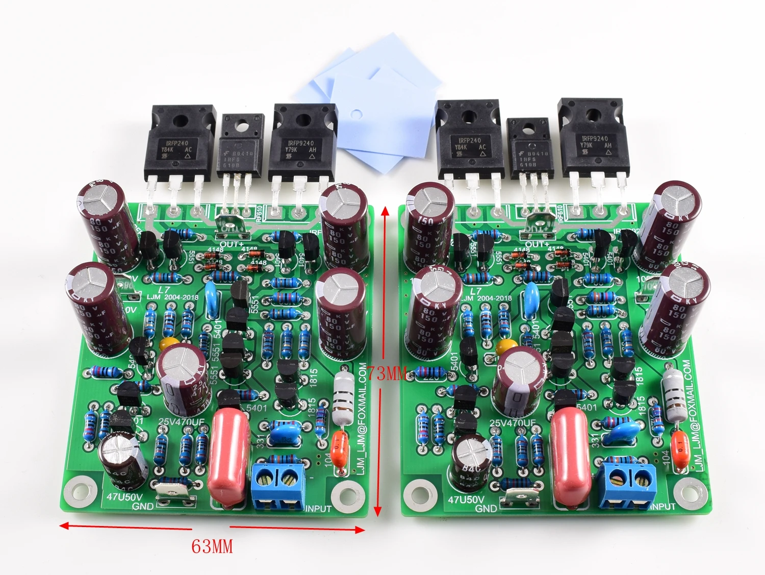 

2pcs new Class AB MOSFET IRFP240 IRFP9240 L7 Audio HIFI Power Amplifier DUAL-CHANNEL 300W to 350WX2 Amplifier Board